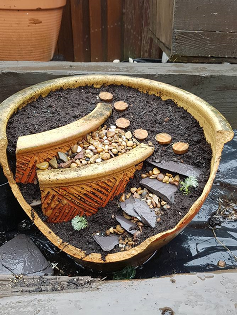 broken pot fairy garden ideas 2.5